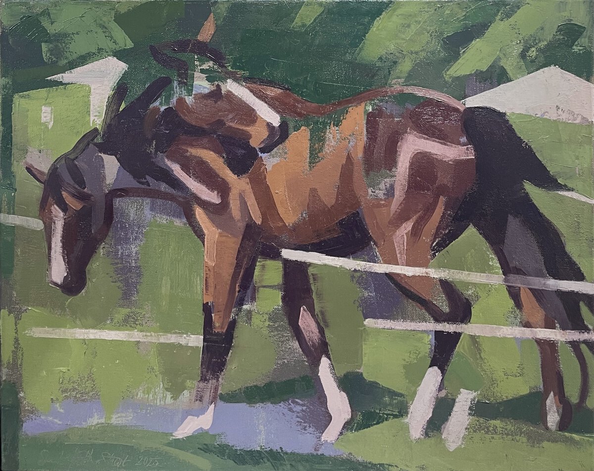 Horse, Fence, and Barn