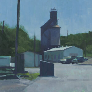 Frank Hobbs, Paper Mill, Oil on Panel, 24in x 24in