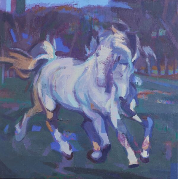 Galloping Horse with Blue