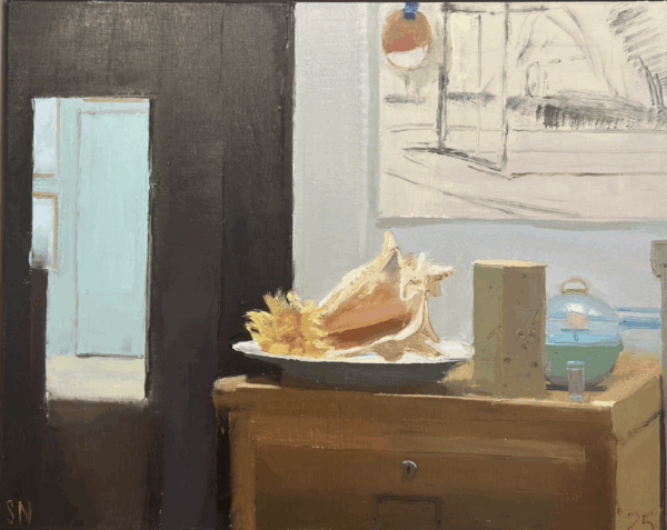 Scott Noel, Still Life with Shell and Sponge, Oil on Linen, 24in x 30in