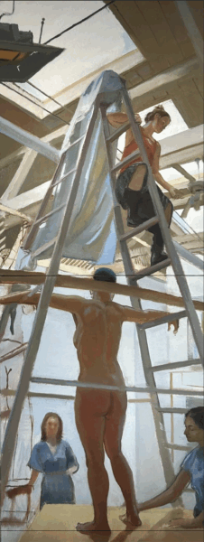 Scott Noel, Studio Passion, Oil on Linen, 80in x30in